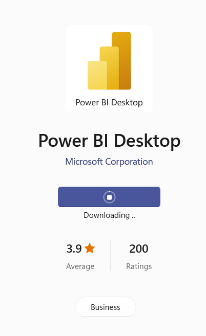 PowerBI Desktop is downloading in windows from Microsoft store