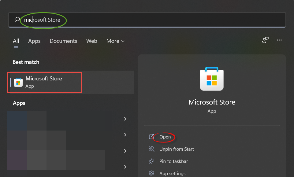 Microsoft Window Store in windows 10 or window 11